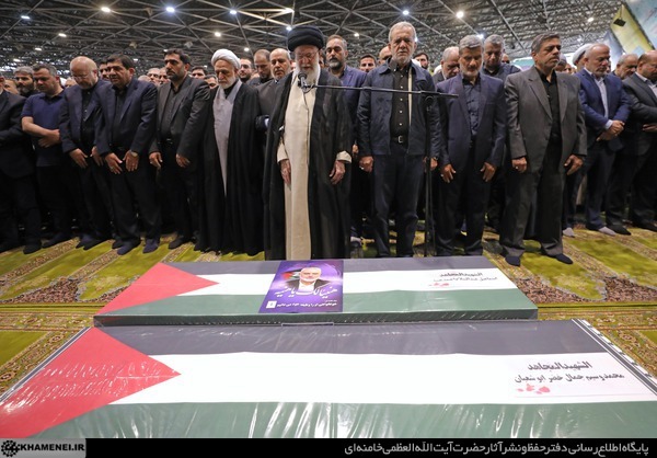 اقامه نماز بر پیکر مجاهد بزرگ شهید اسماعیل هنیه